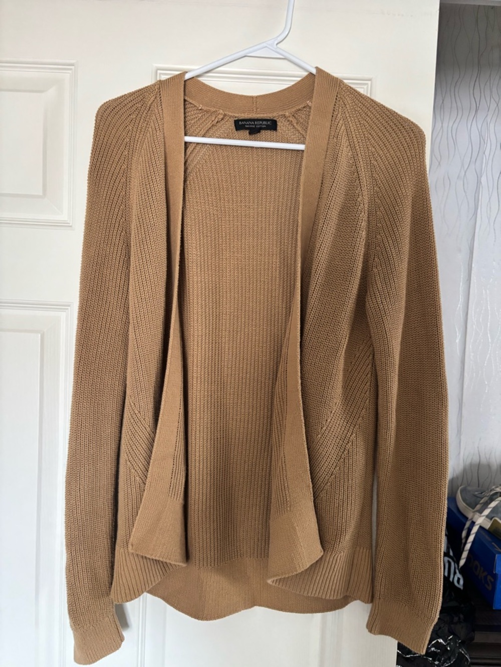 Banana Republic Camel Open-Front Knit Cardigan Sweater